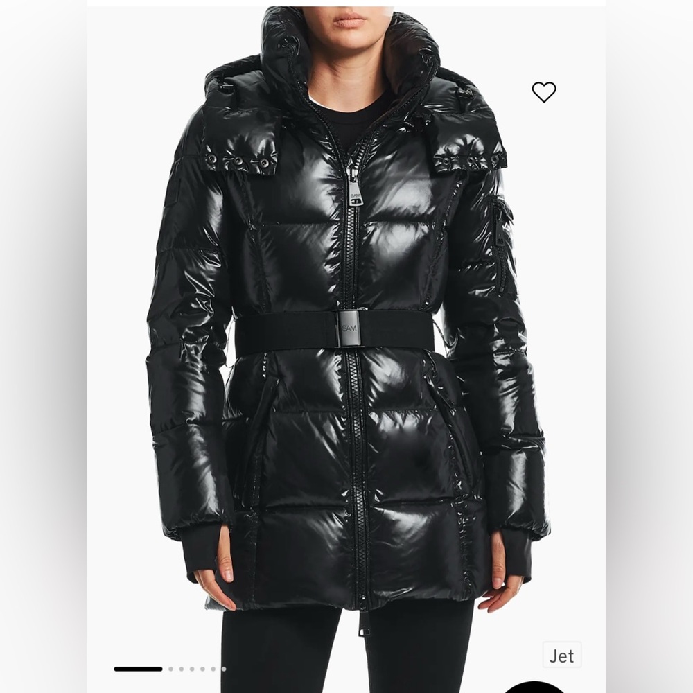 Black Puffer Jacket with Fur Trim